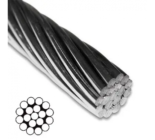 Канат (трос) стальной оцинкованный DIN 3053 1.5 мм (цена указана за 1 метр, заказ кратно 10м)