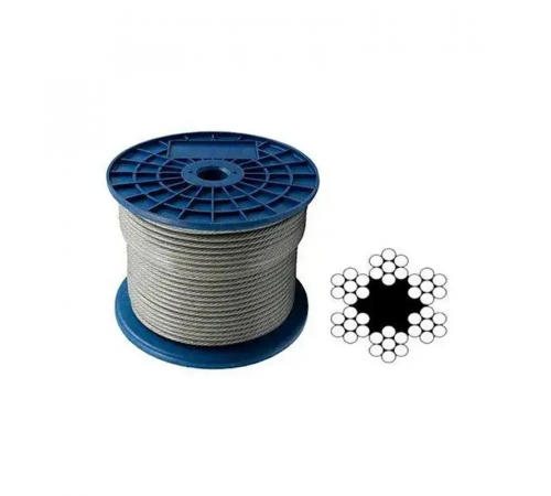 Канат (трос) стальной оцинкованный DIN 3055, 6x7-FC 4 мм (цена указана за 1 метр, заказ кратно 10м)