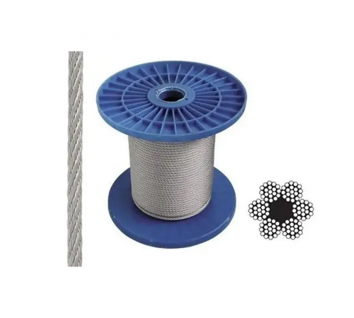 Канат (трос) стальной оцинкованный DIN 3060, 6x19M-FC 10 мм (цена указана за 1 метр, заказ кратно 10м)