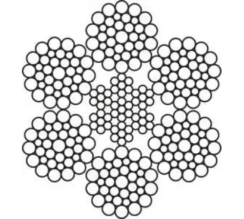 Канат (трос) стальной оцинкованный ГОСТ 14954-80, EN 12385-4, 6x19W-IWRC 19 мм (цена указана в 1 метре)