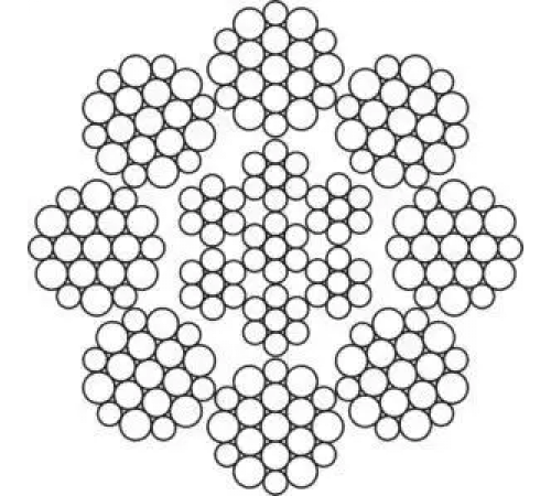 Канат (трос) сталевий EN 12385-5, 8x19W-IWRC 6.5 мм вантажолюдський (ціна вказана за 1 метр)