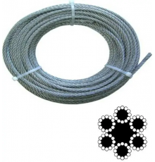 Канат (трос) сталевий оцинкований EN 12385-4, ISO 2408, 6х12 8 мм (ціна вказана за 1 метр, замовлення кратно 10м)