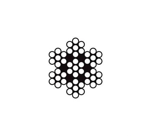 Канат сталевий нержавіючий DIN 3055, 7х7 2 мм (ціна вказана за 1 метр, замовлення кратно 10м)