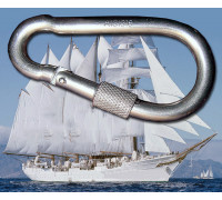 Карабин с муфтой, нержавеющий DIN 5299 тип D