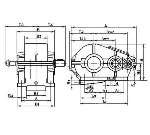 Крановий редуктор Ц2-300-50