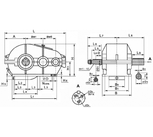 Крановий редуктор Ц2-650-50