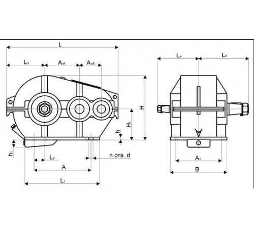 Крановий редуктор Ц2-300-40