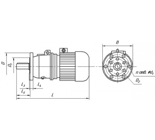 Мотор-редуктор 3МП-50 (1 ступінь, 180 об/хв, АІР160Ѕ4)
