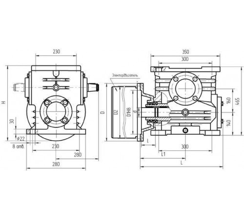Мотор-редуктор МЧ-160 на 180 об/мин