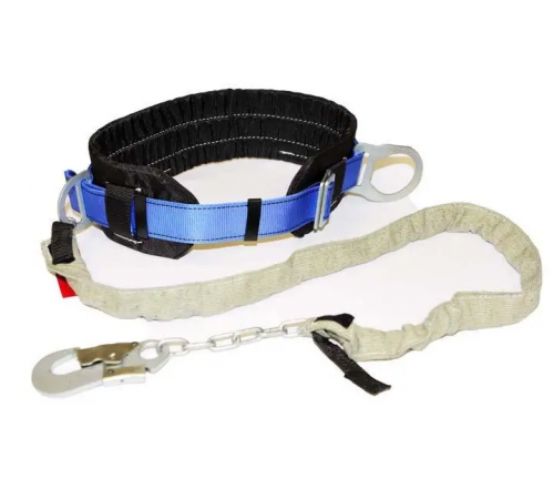 Пояс 2ПБ предохранительный безлямочный со стропом цепным и малым карабином (05-120001)