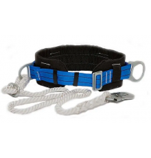 Пояс страховочный 3ПБ предохранительный безлямочный со стропом канатным и малым карабином (05-120005)