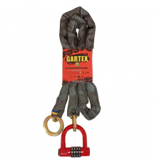 Протиугінний ланцюг (велозамок) Gartex S2 1500x8 мм-004 (з кільцем)