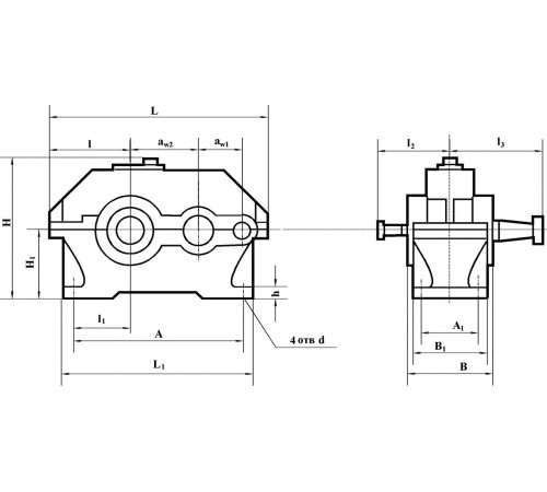 Редуктор цилиндрический 1Ц2У-250-31.5