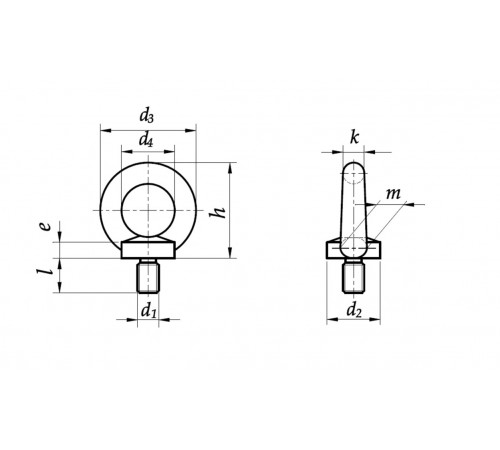 Рим-болт М6 DIN 580 з нержавіючої сталі