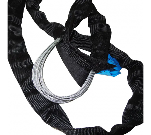 Строп канатний круглопрядний кільцевий чорний (спансет) KrepZevs СККК Black 1 тонна, 8 метрів