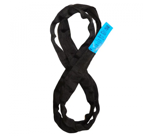 Строп канатний круглопрядний кільцевий чорний (спансет) KrepZevs СККК Black 1 тонна, 8.5 метрів