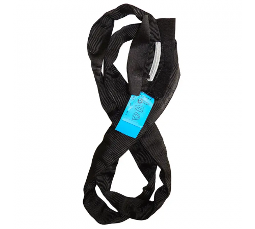 Строп канатний круглопрядний кільцевий чорний (спансет) KrepZevs СККК Black 1 тонна, 6 метрів