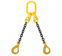 Строп цепной двухветочный KrepZevs 2СЛ 1.6 тонн, 3.5 метров (крюк с принудительным закрытием)