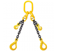 Строп цепной двухветочный KrepZevs 2СЛ 1.6 тонн, 5.5 метров (с сокращателем ветки и крюком с принудительным закрытием)