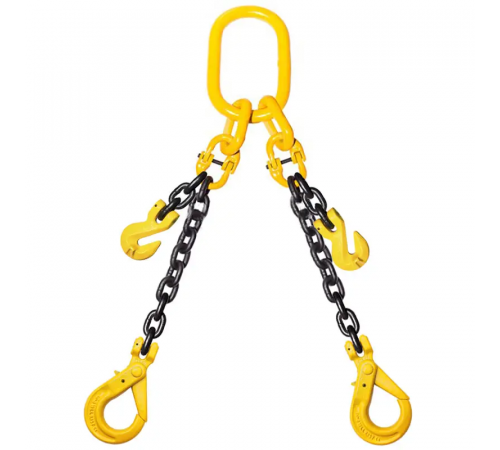 Строп ланцюговий двогілковий KrepZevs 2СЛ 4.25 тонн, 3 метри (зі скорочувачем гілки та гаком з примусовим закриттям)