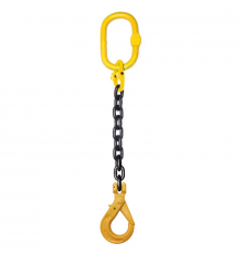 Строп ланцюговий одногілковий KrepZevs 1СЛ 1.12 тонн, 2.5 метрів (гак з примусовим закриттям)