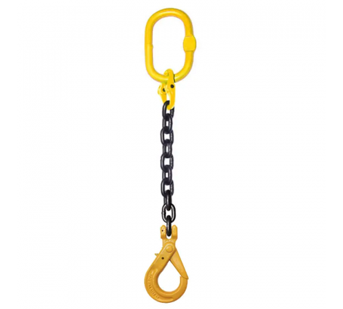 Строп цепной одноветвенный KrepZevs 1СЛ 1.12 тонн, 3 метра (крюк с принудительным закрытием)