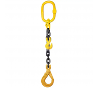 Строп ланцюговий одногілковий KrepZevs 1СЛ 1.12 тонн, 4 метри (зі скорочувачем гілки та гаком з примусовим закриттям)