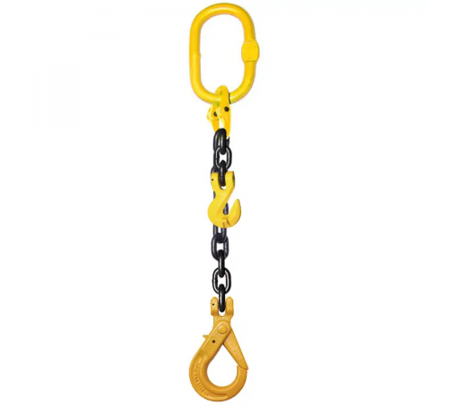Строп цепной одноветвный KrepZevs 1СЛ 15 тонн, 3 метра (с сокращателем ветки и крюком с принудительным закрытием)