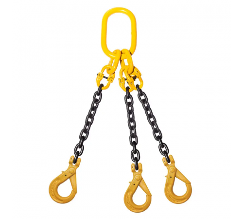 Строп цепной трехветочный KrepZevs 3СЛ 4.25 тонн, 1 метр (крюк с принудительным закрытием)