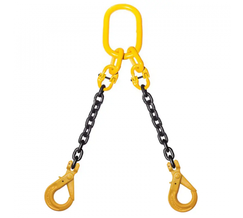 Строп ланцюговий двогілковий KrepZevs 2СЛ 7.5 тонн, 3 метри (гак з примусовим закриттям)