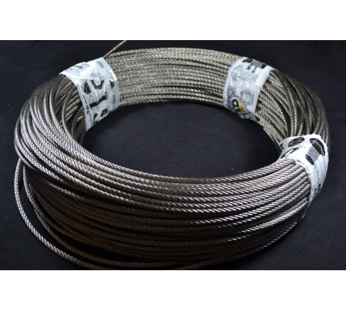 Трос Ф1.5, плетіння 7х7 (м'який) нержавіючий