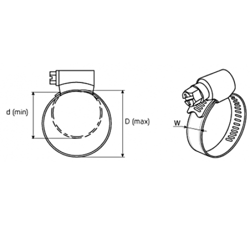 Хомут DIN 3017 16-27 (мм) W1