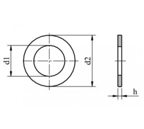 Шайба Ф27 плоска DIN 125 зі сталі А4
