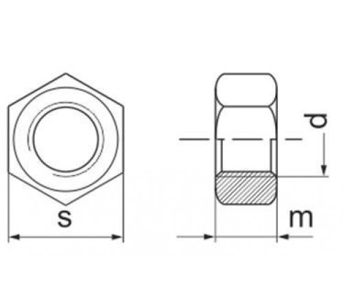Шестигранні гайки М12 DIN 934, ГОСТ 5927-70, ГОСТ 5915-70 клас міцності 5.0, 6.0