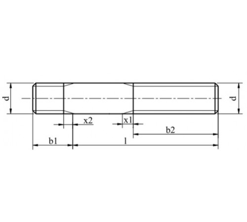 Шпилька М10 DIN 938 з загвинчуваним кінцем 1D класу міцності 8.8