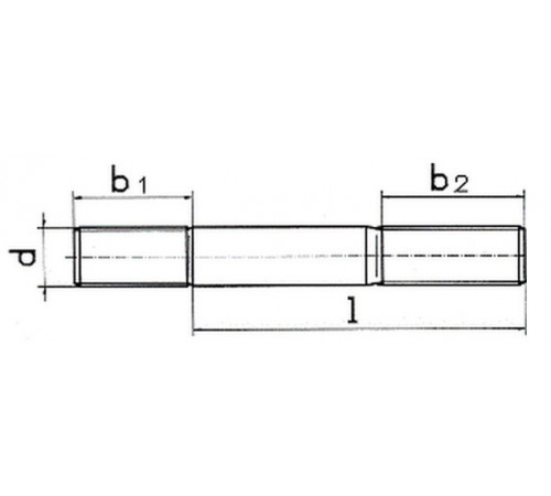 Шпилька М16 ГОСТ 22038-76, DIN 835 с ввинчиваемым концом длиной 2d