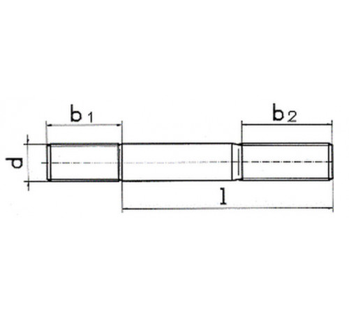Шпилька М30 ГОСТ 22038-76, DIN 835 с ввинчиваемым концом длиной 2d