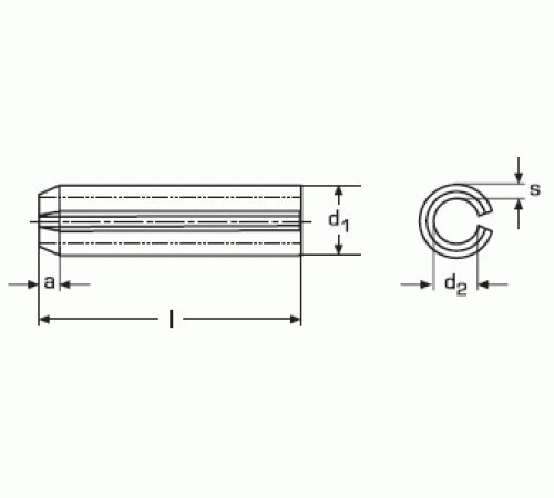 Штифт Ф13 пружинний циліндричний розрізний DIN 1481, ГОСТ 14229-93 Штифт Ф13 пружинний циліндричний розрізний DIN 1481, ГОСТ 14229-93