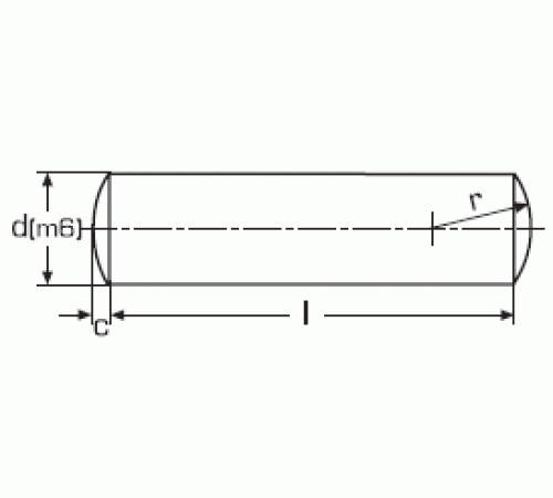 Штифт Ф2 циліндричний напрямний DIN 7, ГОСТ 3128-70