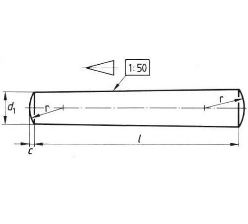 Штифт незакаленный Ф5 DIN 1, ГОСТ 3129-70